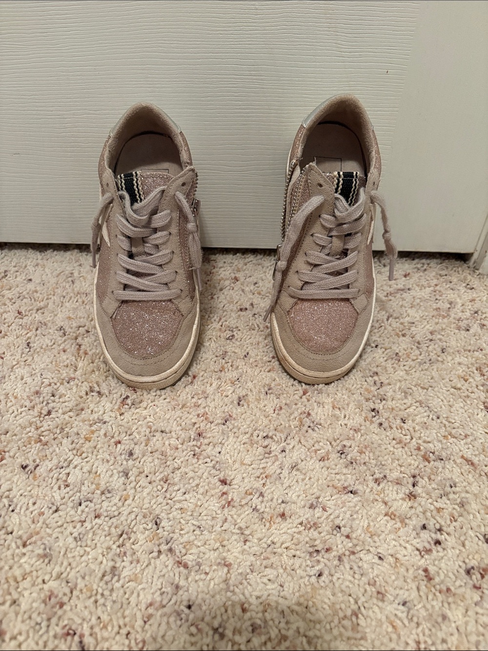 Girls Sparkle Casual Sneakers - Blush - Picture 1 of 6